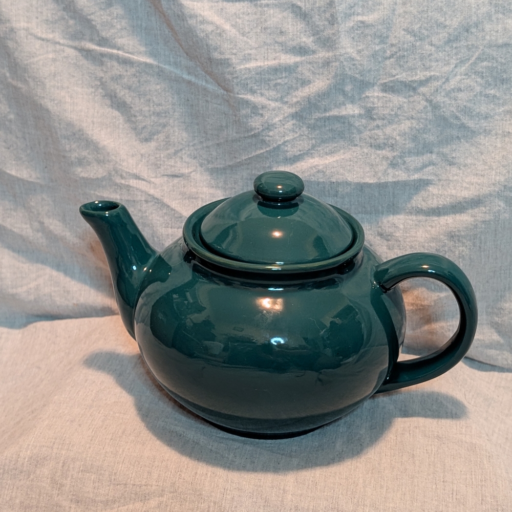 Elegant Green Ceramic Teapot